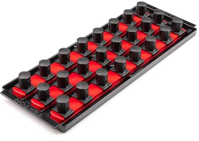 TEKTON 3/4 Inch Drive 3-Rail Socket Organizer Set, Red (24-Tool) | OST36124 | Made in USA