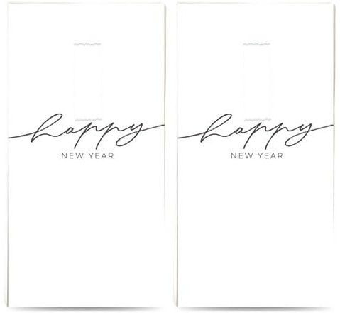 20 einzelne Taschentücher Silvester Einfach Happy New Year. 2 Packungen mit 10 einzelnen Papiertaschentücher bedruckt als Geschenk.