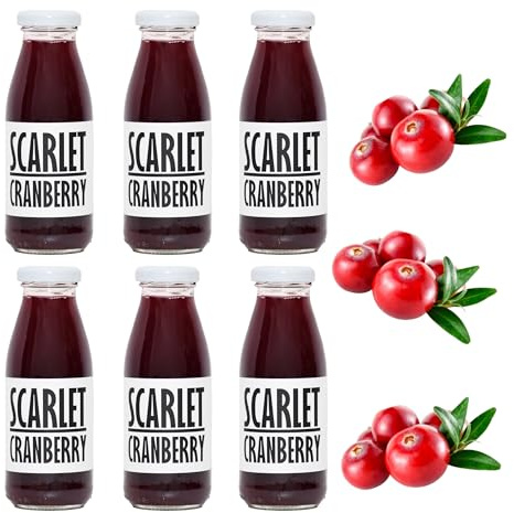 PRESSUICE Pure Cranberry Juice No Added Sugar 100% Cold-Pressed NFC 6x250ml | 6 Bottles Pack, Sour Tart Flavour, Not From Concentrate, Naturally Cloudy, No Added Sugar, No Additives, Vegan, GMO Free