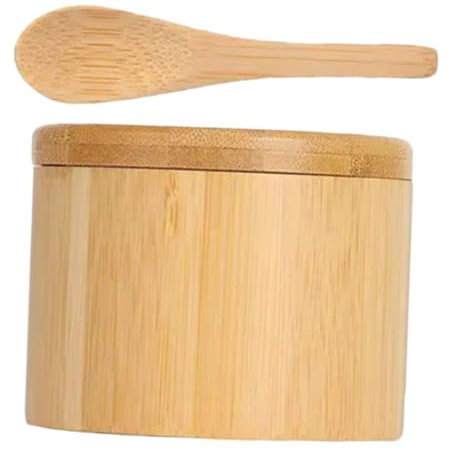 Cabilock Wooden Salt Box Lid for Kitchen Shaker Spice Storage Jar Seasoning Box
