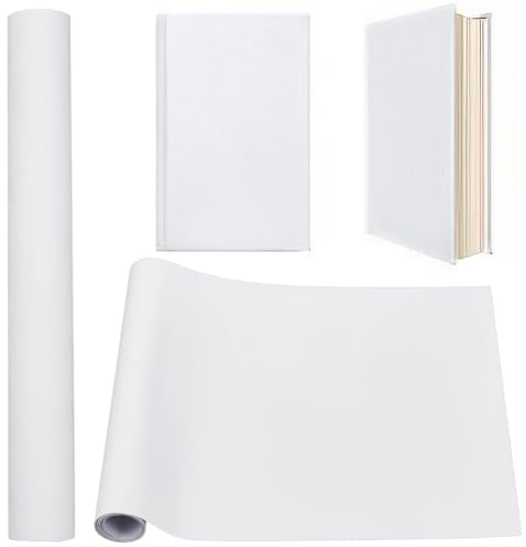 craspire 51 x 11.8 Zoll Weißes Buchtuch Bucheinband Mit Papierrücken Wildlederstoffoberfläche Buchbindertuch Für Buchbindezubehör Scrapbooking Schutzalbum DIY Bastelarbeiten Für Erwachsene