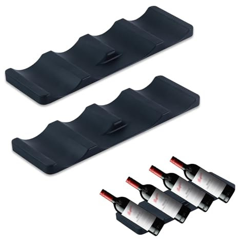 DHSWNNG 2 Botellero Frigorifico, Porta Botellero Nevera de Silicona Soporte para Botellas Nevera Organizador Botellas Frigorifico Apilable Cocina Despensa (Negro)