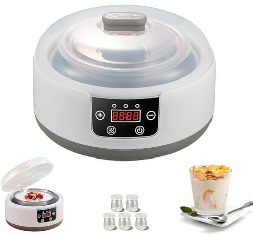 Yogurt Maker With Temperature Control, Yoghurt Maker Machine Automatic Digital with 8 Glass Jars, Yogurt Machine Fully Automatic Yogurt Machine