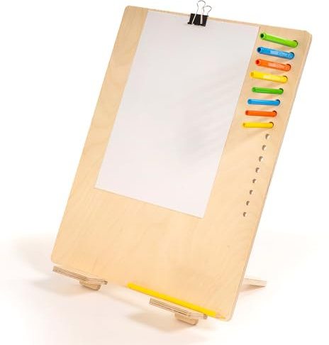 Tavola da disegno in Legno, Cavalletto da Tavolo, Lavagna da Pittura Portatile, Inclinazione e orientamento Regolabili, per Fogli A3 - A4, per Pittura, Schizzo, Acquerello, Matita, Carbone. (Fogli A3)