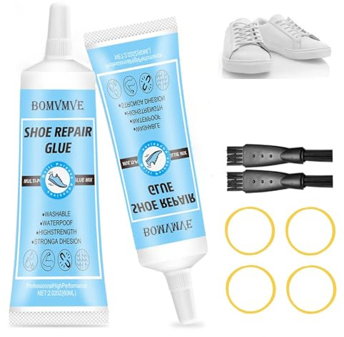 Schuhkleber, 120ml Schuhkleber Extra Stark Wasserfest, Langsam Trocknender Transparent Schuhsohlen Kleber, für die Reparatur von Rissigen und Abgenutzten Sportschuhe, Laufschuhe, Lederschuhe