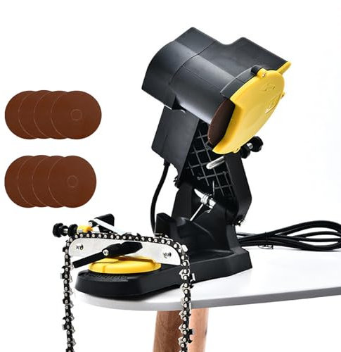 STDZQCWY Electric Chainsaw Sharpener - 85W / 4800RPM, with 10 Grinding Disc, Efficient & Easy Chain Sharpening for Electric & Petrol Chainsaws
