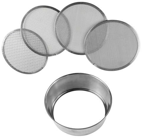 ZBIianxer Gartenboden Sifter Set Edelstahl 8 Zoll Durchmesser Mit 4 Netzgrößen Für Vielseitiges Bodenscreening