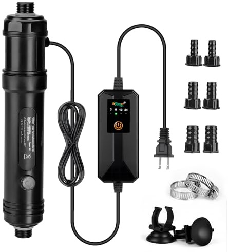 hygger 9W Aquarium U-V Light with Timer, 360° Protective Shield Clean Light for Crystal Clear Green Water, Submersible Fish Tank Cleaner for 60–100 Gallon Freshwater & Saltwater Aquariums