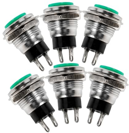 VALICLUD 6 pezzi Interruttore Pulsante Pulsante Pin Auto in Zinco con Funzione Auto Reset per Veicoli Design e Affidabile
