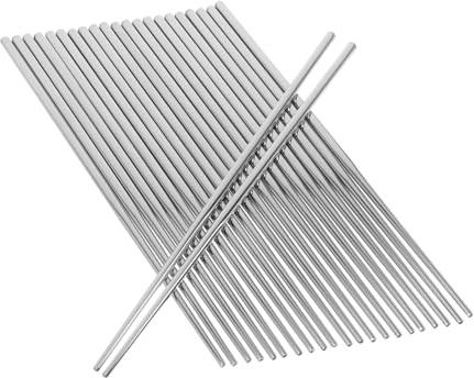 Alipis 12 Paia Bacchette in Acciaio Inox Riutilizzabili Bacchette Antiscivolo Per Cucina Cinese Giapponese Coreana Per Ristoranti Asiatici
