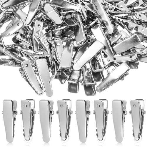 80 Stück Mini Krokodilklemmen Haare Silber Haarclips Kleine Metall Haarspange Friseur Alligator Clips Diy Friseurklammer Krokodilklemme Haarklammern Damen Spangen für Haar Accessoires Bastelzubehör