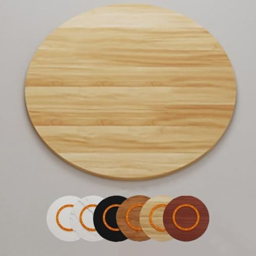 Lazy Susan Plateau de service rond rotatif en bois 50-100 cm Parfait pour la salle à manger et la cuisine Finition noyer clair Idéal pour le divertissement et le service