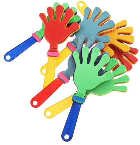 HIAKDOFT 8 Stück Bunte Plastik Handklatscher Lärmmacher für Party Sport Fußball Jubel Kleiner Krachmacher für Gruppenaktivitäten und Spiele