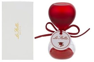 Generico Clessidra in Vetro Rosso Satinato da 8 cm BOMBONIERA Laurea