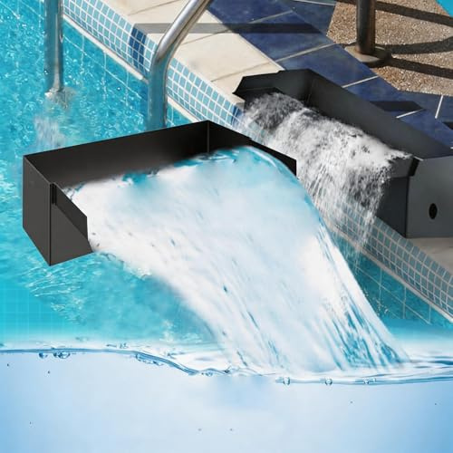 Conjunto De Cascada para Estanque JardíN, Fuente De Cascada De Acero Inoxidable De 30cm Elemento Decorativo para Estanque De JardíN Patio Terraza Y Espacio Exterior (Sin Bomba)