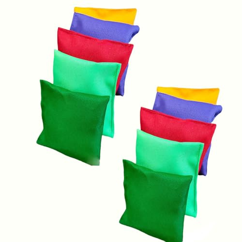 Latrt 10 stycken cornhole påsar kastpåsar bönpåsar set, bönpåsar säckar, säckhål spel vuxna för cornholes spel trädgårdsspel, utomhusspel, 10 x 10 cm, slumpmässig färg
