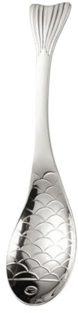 Qcwwy Silver Fish Shaped Spoons,304 Stainless Steel Tea Spoons for, Smooth Finish, Perfect for Coffee, Cereal, and Desserts