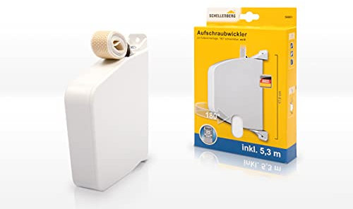 Schellenberg - Avvolgitore a vite, larghezza cinghia 14 mm, orientabile, colore: Bianco 100 x 50 x 50 cm