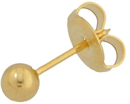 Sterile Chirurgenstahl Ohrstecker mit Kugel 3/4 mm vergoldet