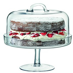 LSA International Serve Kuchenplatte & Haube Ø26.5cm/Ø25cm Klar