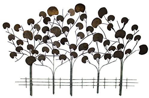 KunstLoft Wanddeko Metall | 100% HANDGEFERTIGT | 117x72x6cm | Wandbild Metall 'Serenade der Bäume' | Bäume | Braun | Wandskulptur | Metalldeko Wand Wohnzimmer