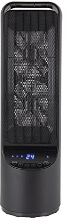 Black+Decker BXSH44007GB Digital Oscillating Ceramic Tower Heater, Remote Control And 12 Hour Timer, 2kW, Black
