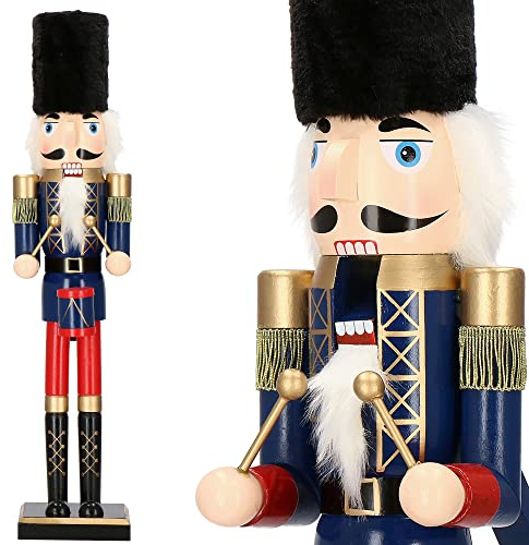SPRINGOS Figura de cascanueces con gorro cosaco, figura decorativa de madera, 14 x 61 cm