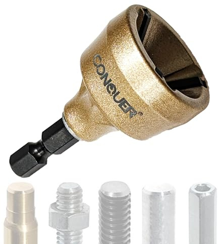 CONQUER Tools Deburring External Chamfer Tool, Premium Tungsten Blade, Deburring Drill Bit, Remove Burr Tools Quick Release Shank Fits for 1/8-3/4(3mm-19mm) Stainless Steel Burr Removal, Countersink