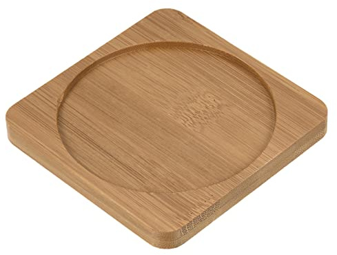 M METERXITY 3pz Sottovasi Fioriere - bambù Quadrato Rotondo Gocciolatoi Vasi Fiori Applicazione Esterno/Giardino (10cm)