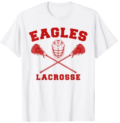 Eagles Lax Crossed Sticks & Helmet Boys Lacrosse Design T-Shirt
