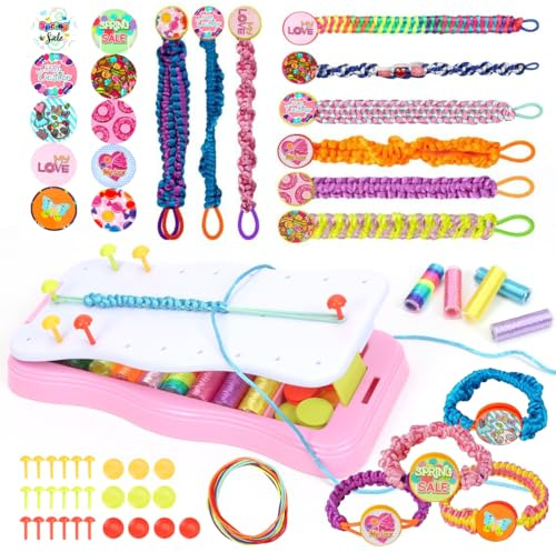 Capaneus Freundschaftsarmbänder Selber Machen, Armbänder Selber Machen Kinder, DIY Schmuckbastelsets Handwerk, DIY-Schnurarmband-Macher-Bastel, Schmuck Basteln Geschenke für 6+ Jahre Mädchen Kinder