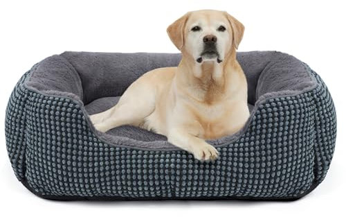 FURTIME Panier pour Chien Moyen Taille, Lit Chien Lavable Duveteux, Antidérapant Coussin Anti-anxiété pour Moyen Grande Chiens et Chats, 76x61x23cm
