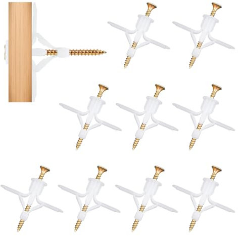 200 Stück Trockenbau Dübel mit Schrauben (100 Hohlwanddübel + 100 Schrauben),Dübel Gipskarton,Spreizdübel mit Schrauben,Selbstbohrender Trockenbau Anker,Gipskartondübel Hohlraumdübel mit Schrauben