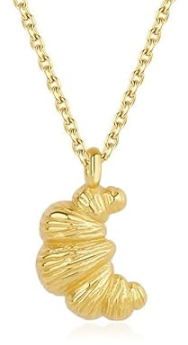 Fajewellery Kette Damen Gold Silber Klein Croissant Anhänger Halskette Schmuck Geschenke