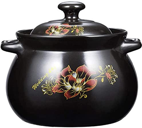 CVNIMV Cacerola Cazuela De Cerámica Olla De Barro Olla De Barro Superficie Esmaltada Lisa Sin Decoloración 4l