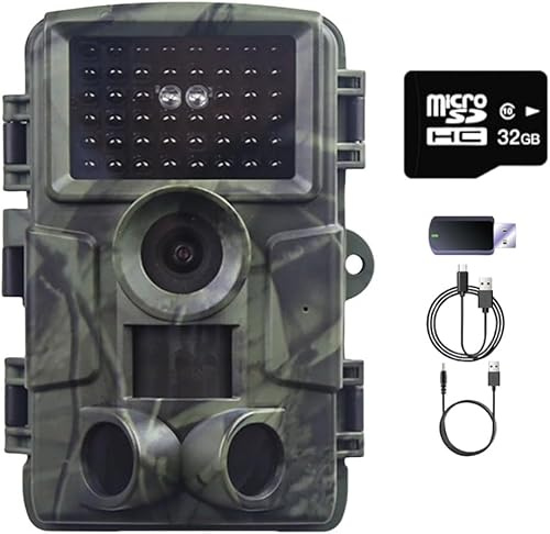 ZYJDGNNY Wildkamera, 4K Kamera, 4 K, 60 MP, Nachtsicht, 25 m, Auslösegeschwindigkeit 0,1 s, automatische IR-Dimmtechnologie, Infrarot-Jagdkamera, maximale Unterstützung 256 G