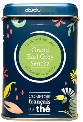 Thé Vert en Boite Métal - Comptoir Français du Thé - Maison Française - Thé en vrac (Grand Earl Grey Sencha)
