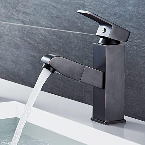 Rubinetto Cucina Miscelatore Lavabo Con Doccetta Estraibile Rubinetto Cucina Rubinetteria Bagno Rubinetto Lavabo Monoblocco Monocomando Estensibile Cromato,Inferiore,Nero Retrò,inferiore