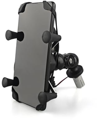 Motorrad Telefonhalter Telefon Halter Gabel Vorbau Halterung Motorrad GPS Navigation Halterung USB Ladegerät Für Kawasaki Für Ninja 250 400 2018 2019 2020 Handyhalterung(with USB Charger)