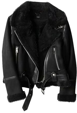 tinetill Giacca Da Donna In Pelle Giacca In Ecopelle Giacca In Pile Caldo Cappotto Invernale Giacca Corta Elegante Giacca Da Motociclista Cappotto Manica Lunga Capispalla Con Tasche Con Zip
