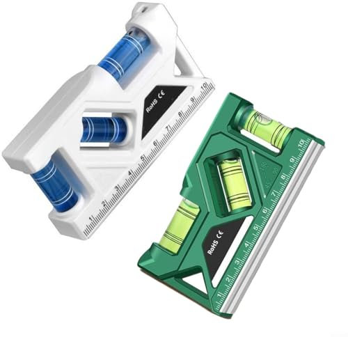 Alanmoship Mini Level Measuring Tool Set 2PCS with Easy Magnetic Attachment for Iron Surfaces