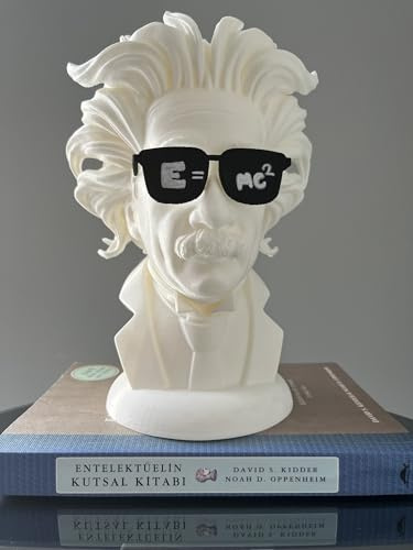 Albert Einstein Dekobüste E=mc2 Moderne Einstein-Skulptur mit Sonnenbrille 25cm