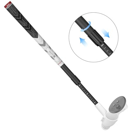 AMVR Attacco regolabile per mazze da golf compatibile con Meta/Oculus Quest 3S/Quest 3, impugnatura per simulatore di golf VR per Golf +, design a 80 gradi per tenere tracciamento, lunghezza