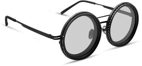 XPJBKC Lunettes de soleil réglables, 1 à 9 vitesses, verres polarisés arrondis, teintes ND9 Stepless pour homme, lunettes de plage