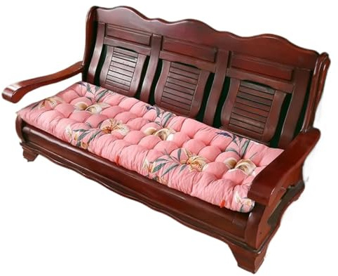 MAQDDO Deckchair Cushion Thick Bench Seat Cushion Backrest Chair Seat Pad Long Cushion Cushions Sofa Tatami Bench Decorative For Indoor Outdoor(Pink,48x120cm)