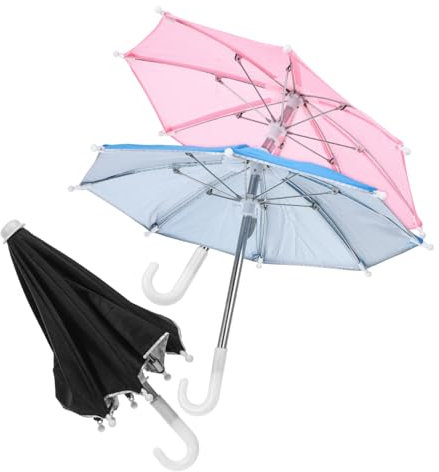 Holibanna 3piezas Mini Sombrilla De Paraguas Para Teléfono Paraguas Pequeño Para Bicicleta Artesanales Para Teléfono Móvil Portátil Para Sol