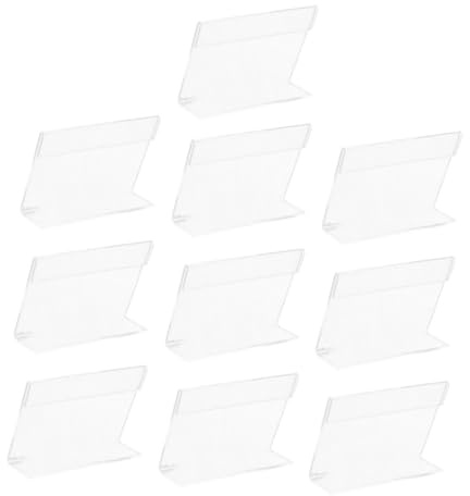 Hemobllo Porte-étiquette de Prix Transparent en Acrylique Facile à Installer et Résistant à L'usure 10pcs Support Vertical pour Bureaux et Expositions