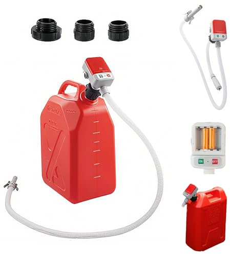 Electric Fuel Transfer Pump with Auto-Stop Sensor,Portable Battery Powered 2.4 GPM Gas Can Pump with 3 Tank Adapters,52.76in Hose for Kerosene,Gasoline,Diesel,Oil