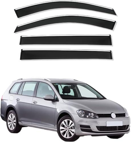 QWEDFSD Autofenster Windabweiser für VW Golf 7 Variant 2014+, Autofenstervisier Windschutzscheibe Regenschutz Schilde Seitenscheiben-Windabweiser