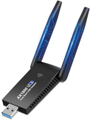 AX1800Mbit/s Adaptateur Wi-Fi pour PC, Wi-Fi 6 Dual Band Stick USB 3.0, MU-MIMO, antennes à gain élevé, cryptage WPA3, compatible avec Windows 11/10